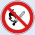 Wolk Verbotszeichen, Offenes Feuer verboten, ø 100mm, selbstklebend