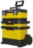 Stanley Kunststoff Werkzeugbox Schwarz, Gelb, L. 570mm B. 410mm H. 570mm, 2 Räder, Metallfalle