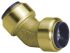 Pegler Yorkshire Brass Pipe Fitting, Obtuse Push Fit Elbow, Female to Female 15mm