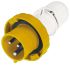 Scame IP67 Yellow Cable Mount 2P + E Industrial Power Plug, Rated At 125A, 110 V