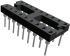 TE Connectivity, Economy 800 2.54mm Pitch Vertical 18 Way, Through Hole Stamped Pin Open Frame IC Dip Socket, 3A