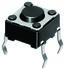 Black Button Tactile Switch, SPST 50 mA @ 12 V dc 1.5mm