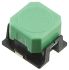 Dotykový spínač, barva ovladače: Zelená, typ ovladače: Uzávěr SPST 50 mA @ 16 V dc 5mm Průchozí otvor