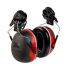 3M PELTOR X3P3 Ear Defender with Helmet Attachment, 32dB, Black, Red