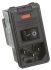 IEC szűrő Férfi, C14, Bepattanó, 10A, 250 V AC, üzemeltetési frekvencia: 50/60Hz