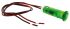 Apem Green Panel Mount Indicator, 220V ac, 8mm Mounting Hole Size, Lead Wires Termination