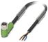 Phoenix Contact Right Angle Female 3 way M8 to Unterminated Sensor Actuator Cable, 3m