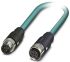 Phoenix Contact Cat5 Straight Female M12 to Straight Male M12 Ethernet Cable, Blue, 2m
