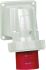 Legrand, P17 Tempra Pro IP66, IP67 Red Wall Mount 3P + N + E Right Angle Industrial Power Socket, Rated At 32A, 415 V
