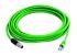 Telegartner Ethernet kábel, Cat6a, M12 - RJ45, 7.5m, Zöld