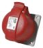 Amphenol Industrial, Easy & Safe IP44 Red Panel Mount 3P + N + E Industrial Power Socket, Rated At 16A, 415 V
