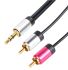Cable Power Male 3.5mm Stereo Jack to Male RCA Aux Cable, Black, 5m