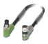 Phoenix Contact Male 3 way M8 to Female 3 way M8 Sensor Actuator Cable, 1.5m