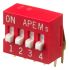 APEM THT DIP-Schalter 4-stellig 1-poliger Ein-/Ausschalter Phosphorbronze 25 mA, bis +70°C