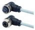Harting Right Angle Female 5 way 7/8 in Circular to Right Angle Male 5 way 7/8 in Circular Sensor Actuator Cable, 1.5m