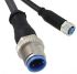 TE Connectivity 4芯传感器执行器电缆, M8转M12, 1.5m长, 聚氨酯 PUR黑色护套 1-2273111-4