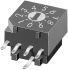 Interruptor giratorio, Montaje en orificio pasante, Actuador Codificado giratorio, 30 mA, 16 vías, -40 → +85°C