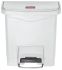 Rubbermaid Commercial Products Slim Jim 15L White Pedal Polyethylene Waste Bin