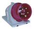 Amphenol Industrial, Easy & Safe IP44 Red Panel Mount 3P + N + E Right Angle Industrial Power Plug, Rated At 16A, 415