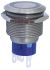 KNITTER-SWITCH Illuminated Push Button Switch, Momentary, Panel Mount, 22.2mm Cutout, SPDT, Blue LED, 28 V dc, 250V ac,