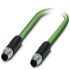 Phoenix Contact Cat5 Straight Male M8 to Straight Male M8 Ethernet Cable, Green PUR Sheath, 5m