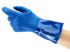 Ansell AlphaTec Blue Cotton Chemical Resistant, Cut Resistant Work Gloves, Size 7, Small, PVC Coating