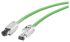 Siemens Cat6a Male RJ45 to RJ45 Ethernet Cable, Aluminium foil with a braided tin-plated copper wire screen, Green, 5m