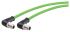 Siemens Cat6a Male M12 to M12 Ethernet Cable, Aluminium Foil, Tinned Copper Braid, Green, 500mm