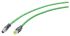 Siemens Cat6a Male M12 to RJ45 Ethernet Cable, Aluminium foil with a braided tin-plated copper wire screen, Green, 1m