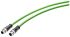 Siemens Cat5e Male M12 to M12 Ethernet Cable, Aluminium Foil, Tinned Copper Braid, Green, 500mm