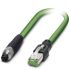 Phoenix Contact Cat5 Straight Male M8 to Straight Male RJ45 Ethernet Cable, Green, 2m