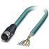 Phoenix Contact Cat5 Straight Female M12 to Unterminated Ethernet Cable, Shielded, Blue, 2m