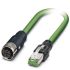 Phoenix Contact Cat5 Straight Female M12 to Straight Male RJ45 Ethernet Cable, Shielded, Green, 1m