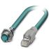 Phoenix Contact Cat5 Straight Female M12 to Straight RJ45 Ethernet Cable, Shielded, Blue, 2m