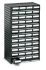 Treston 黑色 零件柜, 550mm高 x 310mm宽 x 180mm深, 48个抽屉, 聚丙烯 (PP)外框