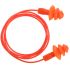 Tappi per orecchie  riutilizzabili in Termoplastico Portwest, SNR 32dB, conf. da 50Paio coppie Con filo, col. Arancione