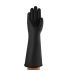 Ansell AlphaTec Black Latex Chemical Resistant Work Gloves, Size 9.5, Large, Latex Coating
