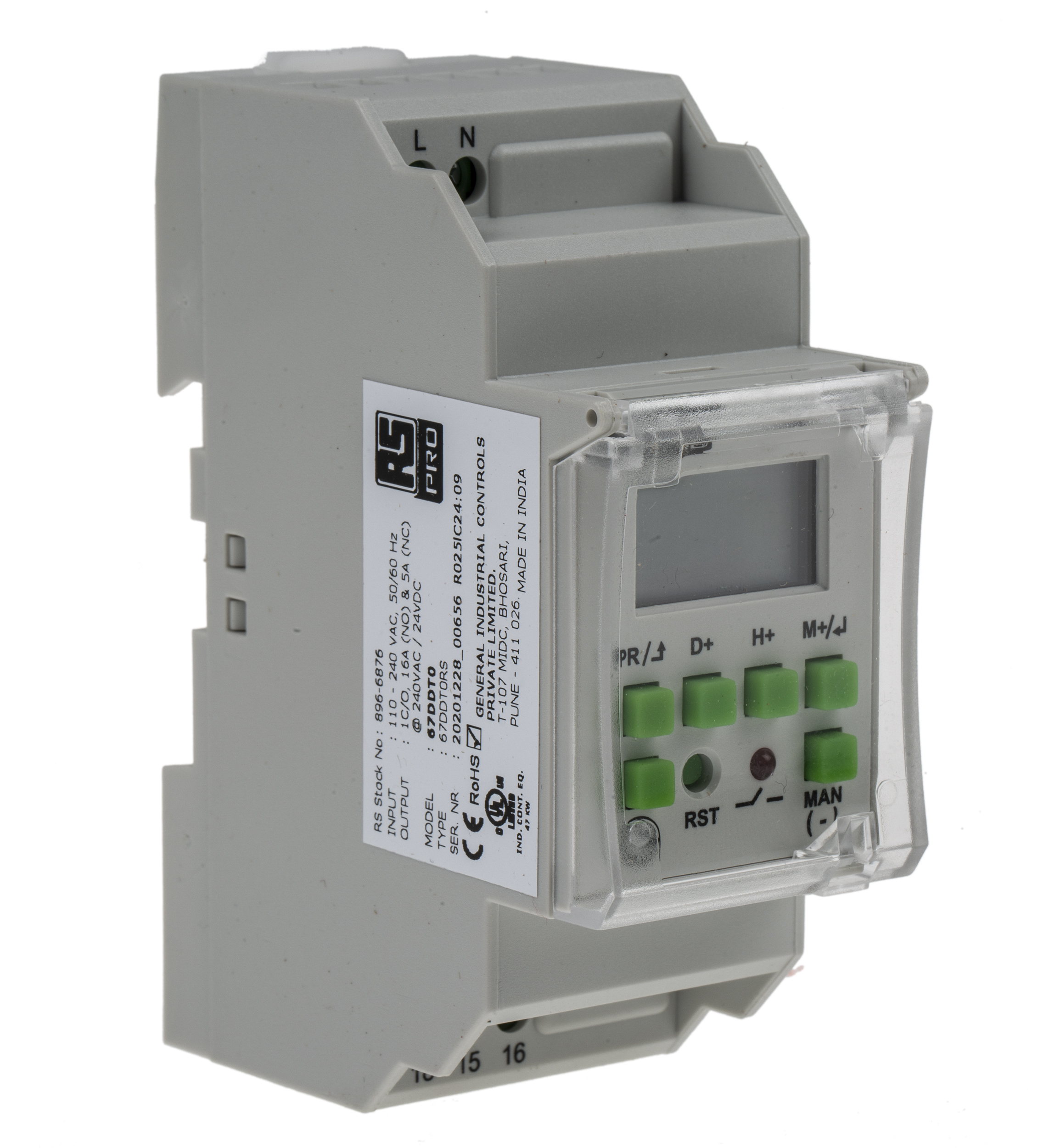 エミッツタイム　Emits Time RS PRO DIN Rail Time Switch 110 → 240 V ac, 1-Channel | RS