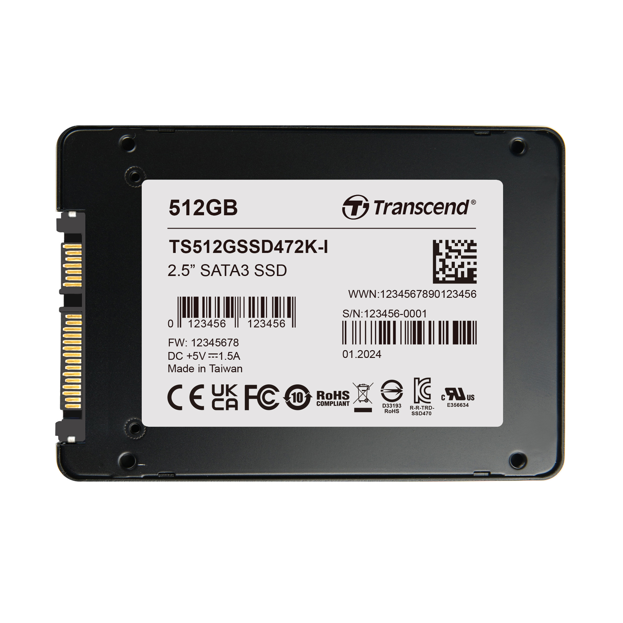 TS512GSSD472KI-VS1 | Transcend SSD 2.5 in 内側 512 GB | RS