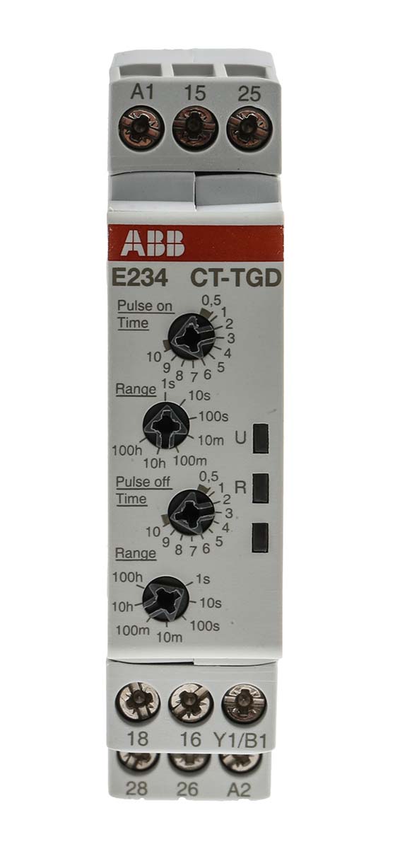 ABB タイマーリレー, 24 → 240 V ac, 24 → 48V dc, DINレール