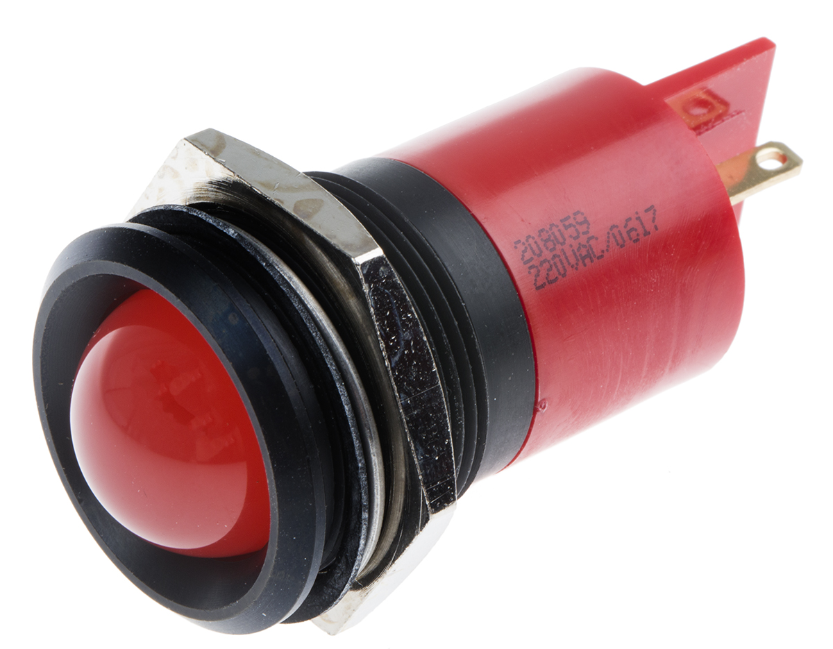 RS PRO パイロットランプ, 230V ac, 赤, 実装ホールサイズ:22mm | RS