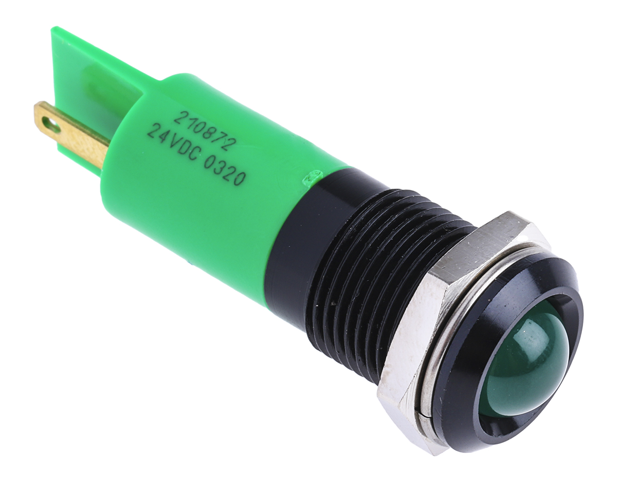 RS PRO パイロットランプ, 24V dc, 緑, 実装ホールサイズ:14mm | RS