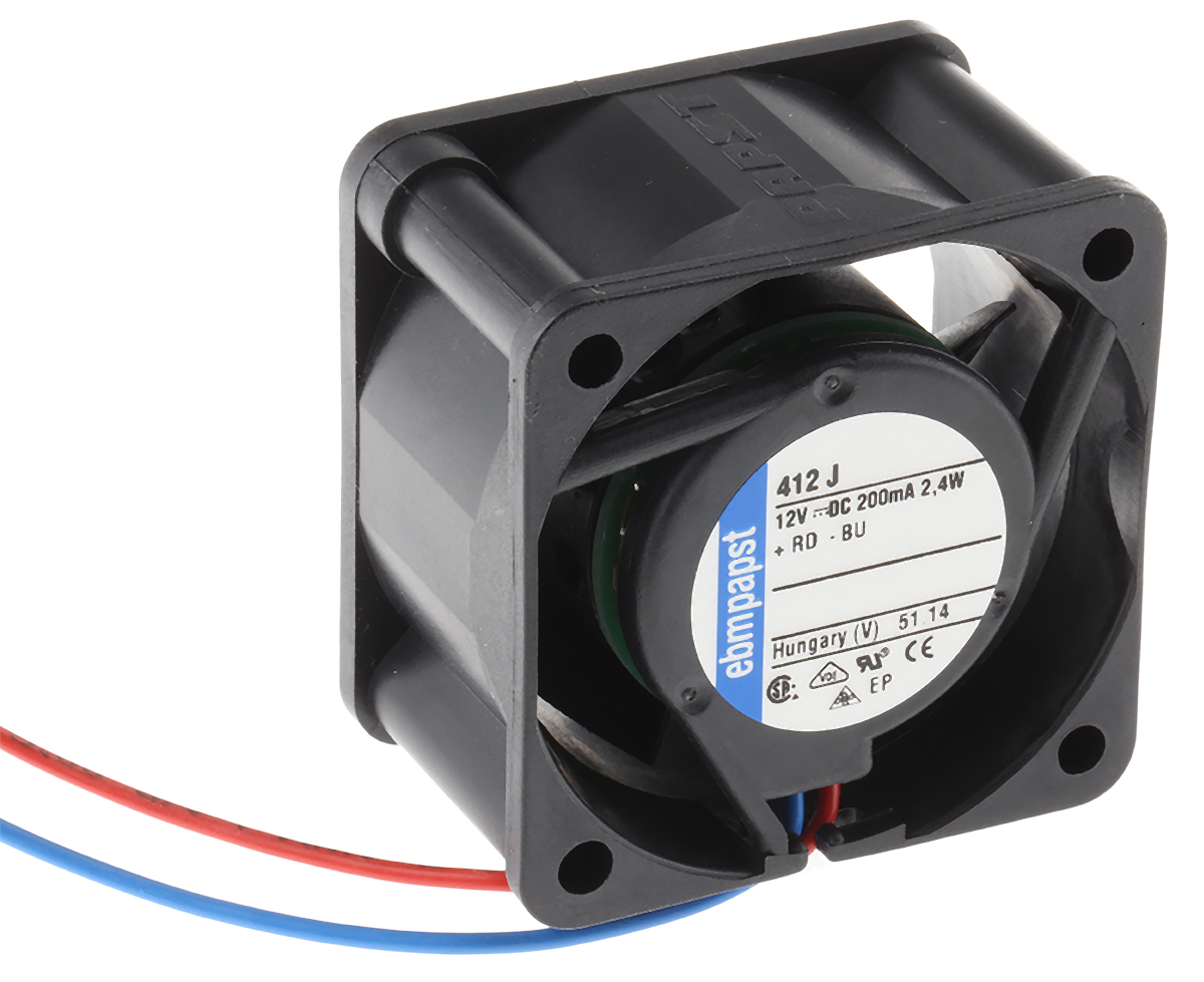 412J | Wentylator osiowy 12 V DC DC 40 x 40 x 25mm 2.4W 19m³