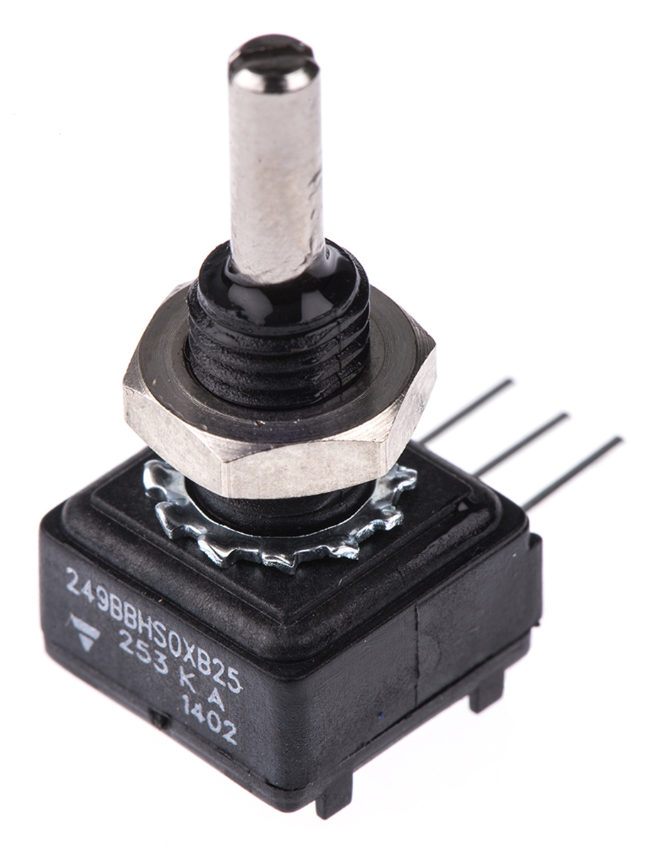 249BBHS0XB25253KA | Vishay ポテンショメーター, 25kΩ, 1W | RS