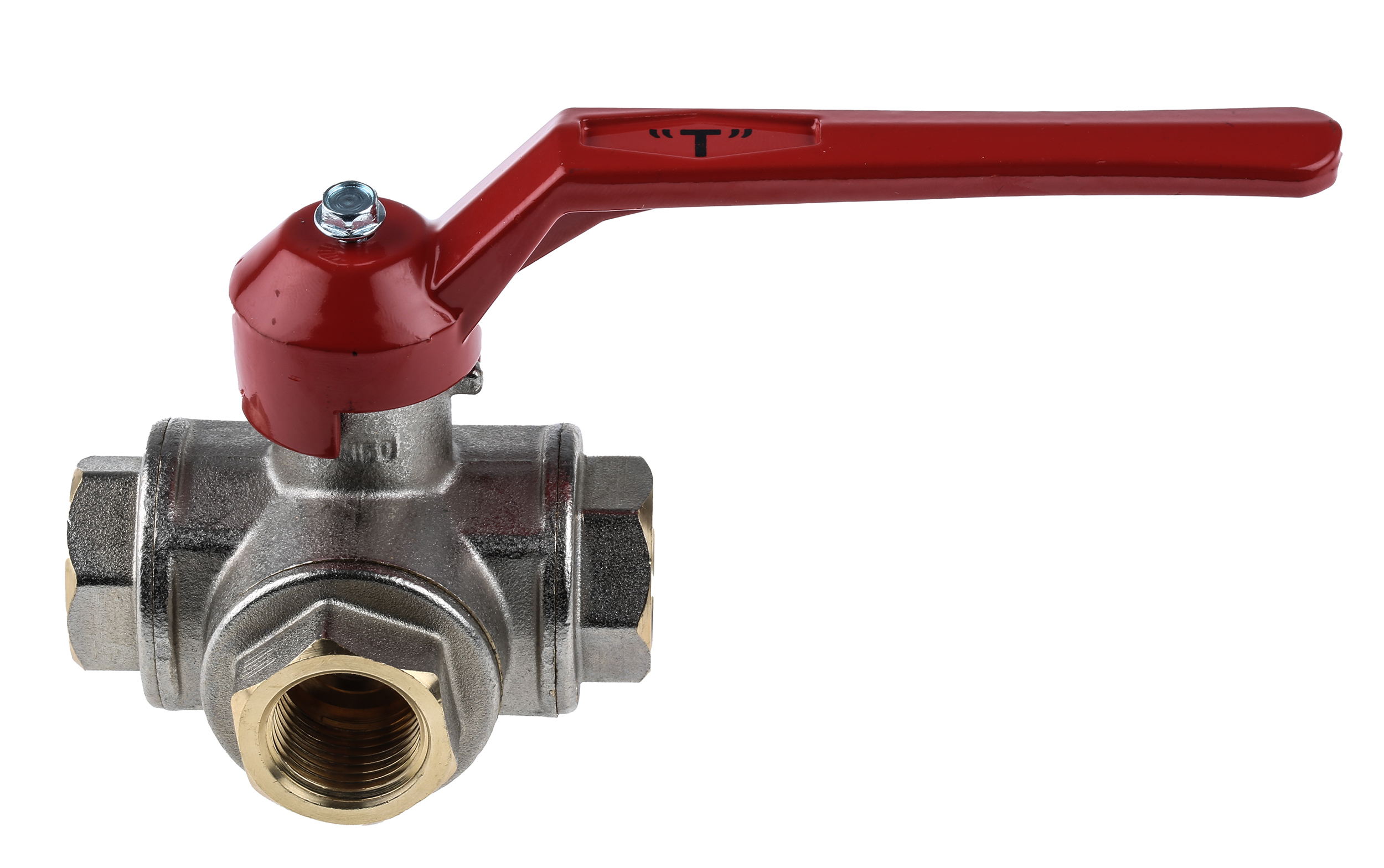 RS PRO Brass Reduced Bore, 3 Way, Ball Valve, BSPP 1/2in, 40bar Operating  Pressure | RS