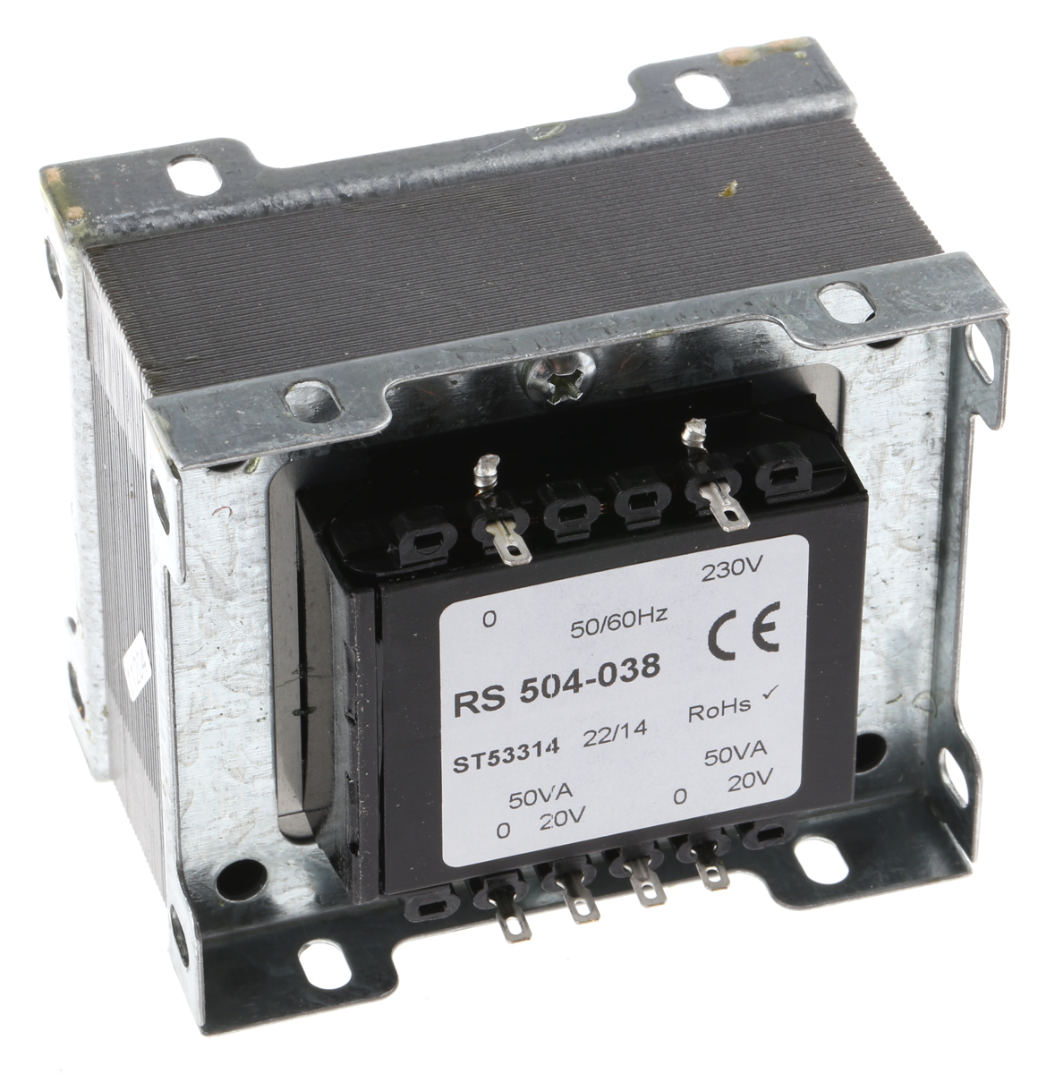 電源トランス シャーシ取り付け電源トランス 1次：100V ac 2次：6V ac 電力
