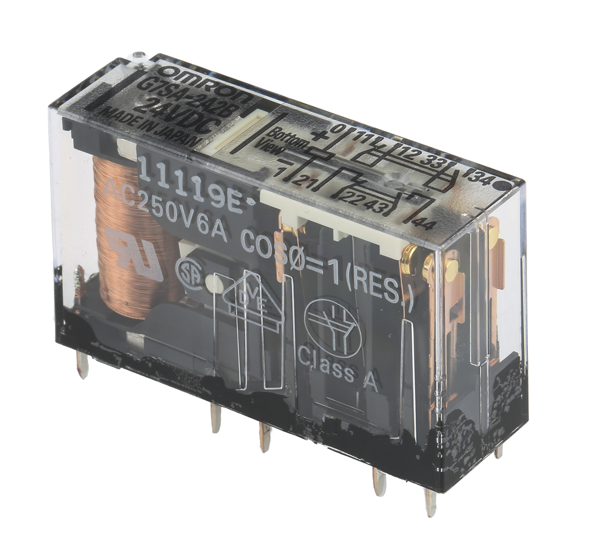 G7SA-2A2B DC24 | Omron セーフティリレー 24V dc, 2c接点 基板実装タイプ | RS