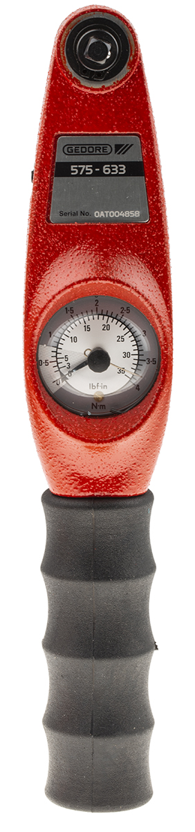RS PRO Dial Torque Wrench, 0.3 → 4Nm, 1/4 in Drive, Square