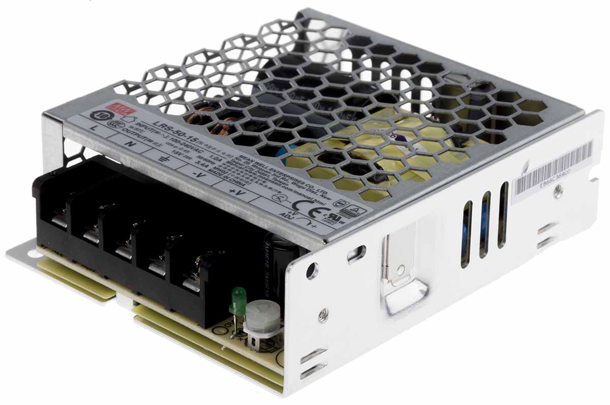 送料無料 日本 MEAN | LRS-50-15 WELL RS | 51W 3.4A dc 15V スイッチング電源 無線機アクセサリ