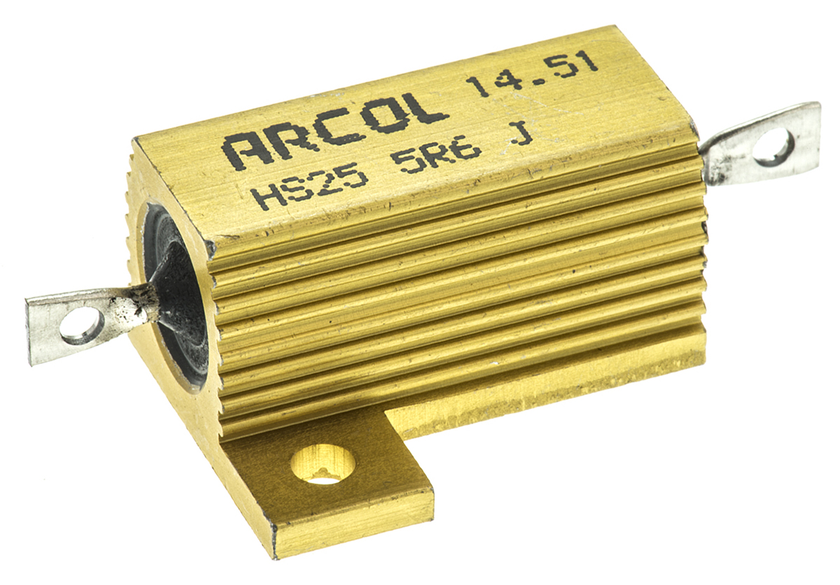HS25 5R6 J | Arcol シャーシ取り付け抵抗器,25W,5.6Ω,±5% | RS